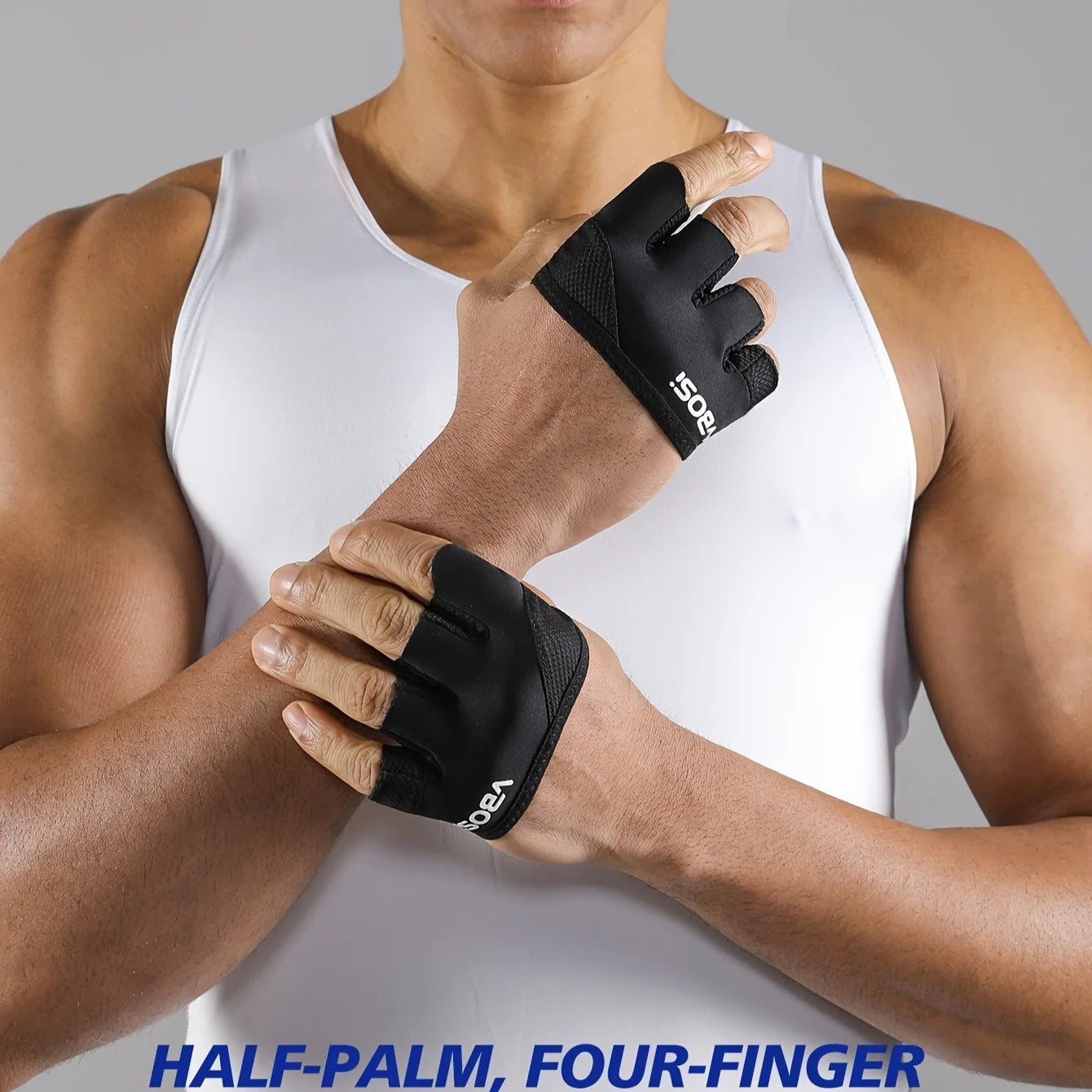 Pair Of Unisex Lightweight Four Finger Fitness Gloves For Weightlifting And Training
