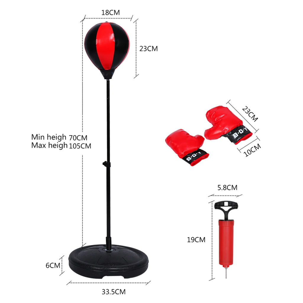 Boxing Speed Balls Adjustable Height Kids Punching Ball Bag Speed Boxing Sports Set Fighting Game With Gloves Kids Boxing Set