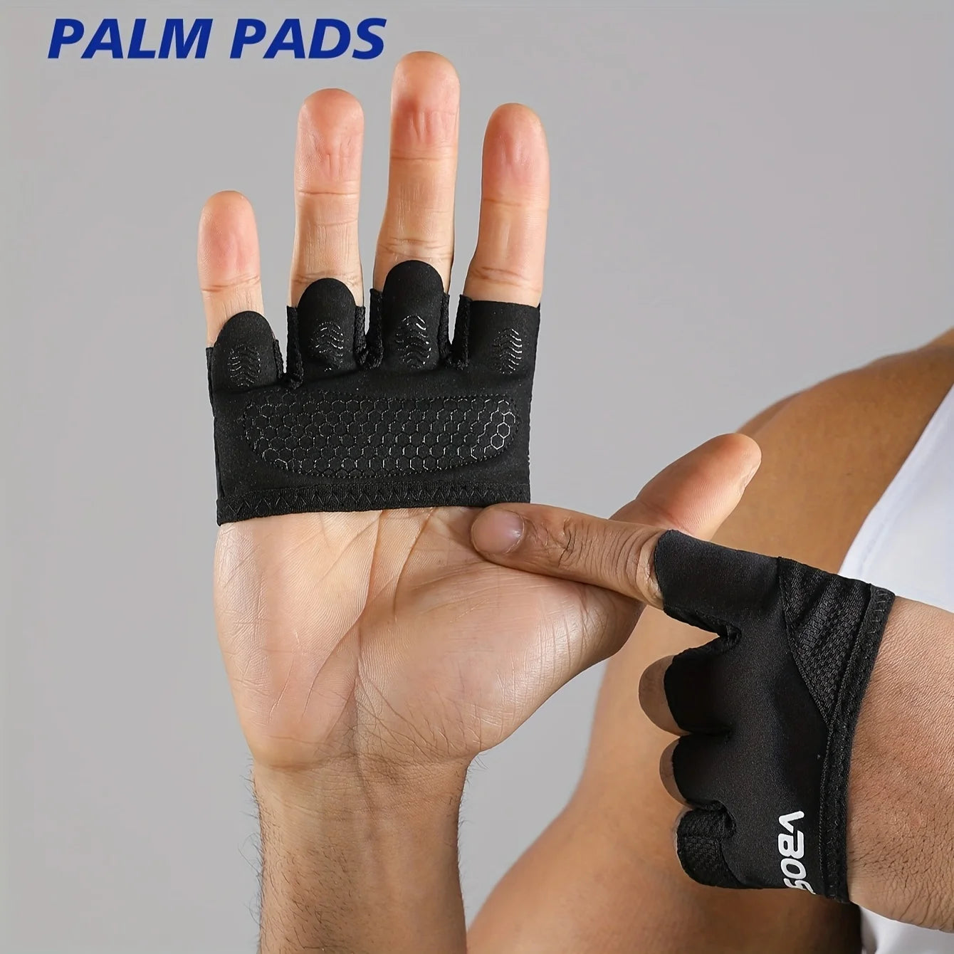 Pair Of Unisex Lightweight Four Finger Fitness Gloves For Weightlifting And Training