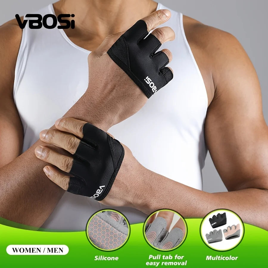 Pair Of Unisex Lightweight Four Finger Fitness Gloves For Weightlifting And Training