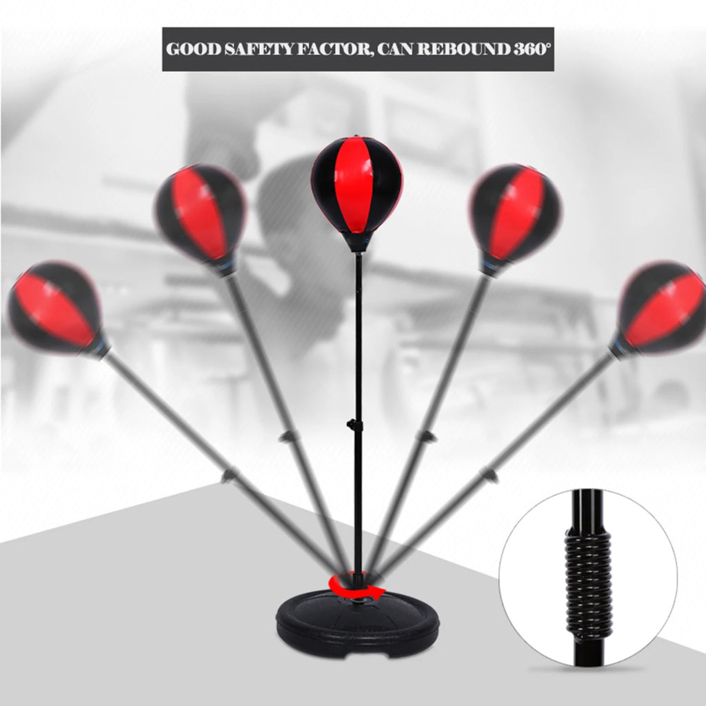 Boxing Speed Balls Adjustable Height Kids Punching Ball Bag Speed Boxing Sports Set Fighting Game With Gloves Kids Boxing Set