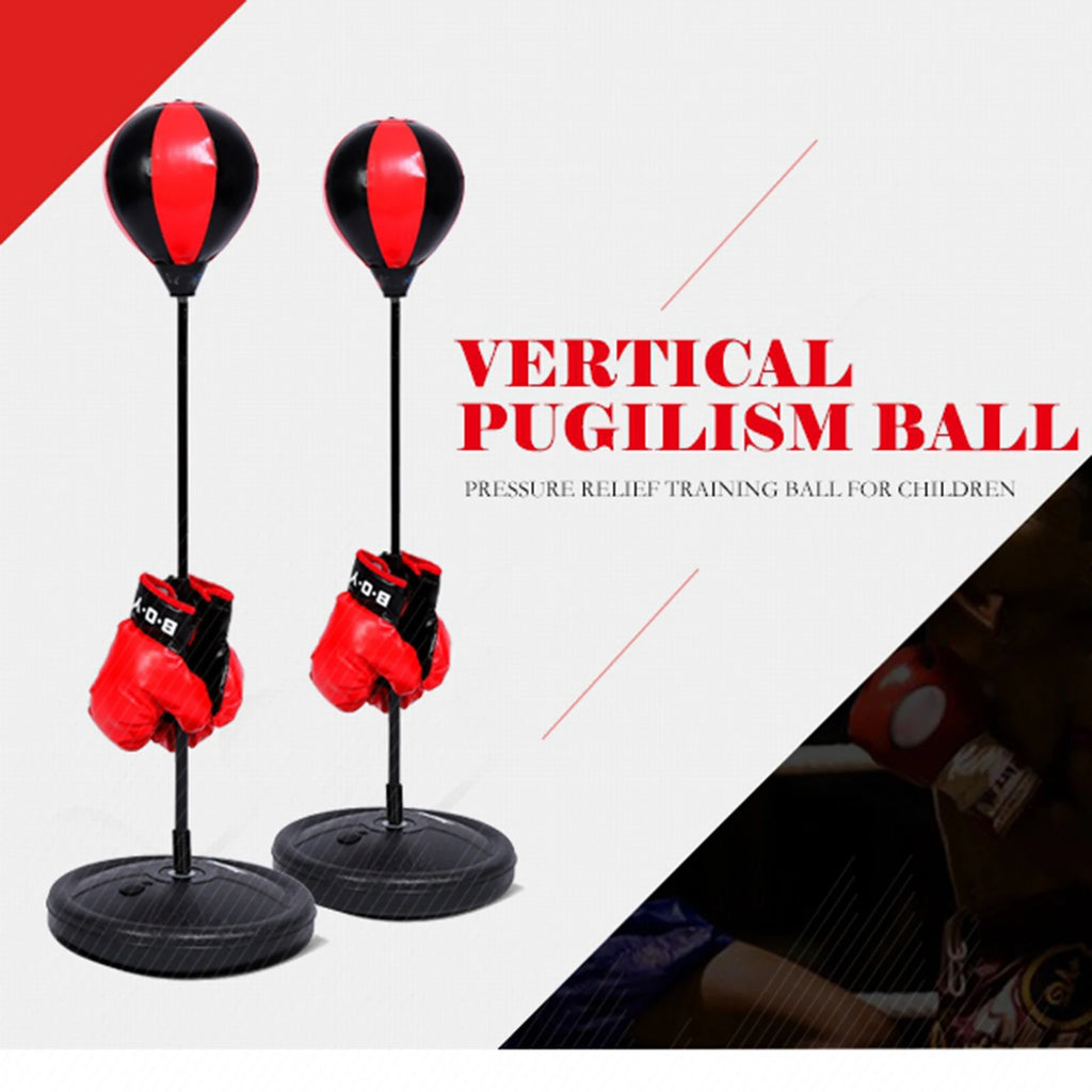 Boxing Speed Balls Adjustable Height Kids Punching Ball Bag Speed Boxing Sports Set Fighting Game With Gloves Kids Boxing Set