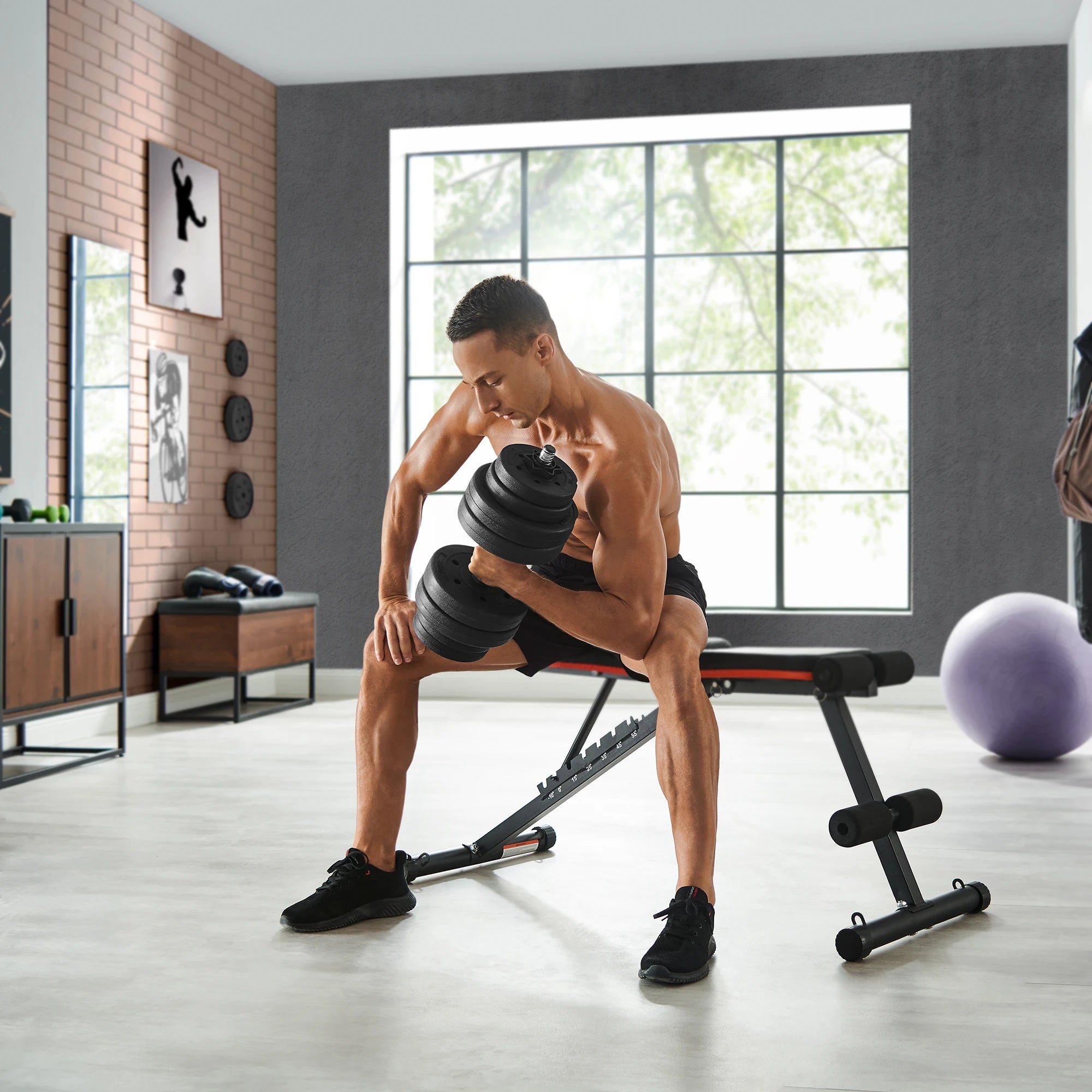 SONGMICS 2 x 15 kg Adjustable Dumbbells for Men and Women's Home Gym Workouts, Ideal for Weight Training, Fitness, in Black